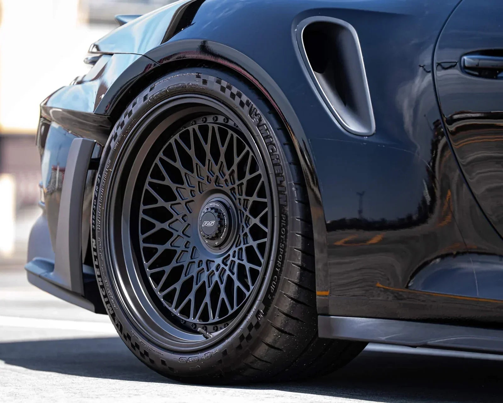 porsche 992 gt3 rs with hre vintage 501 gtm and vintage 501 in satin black