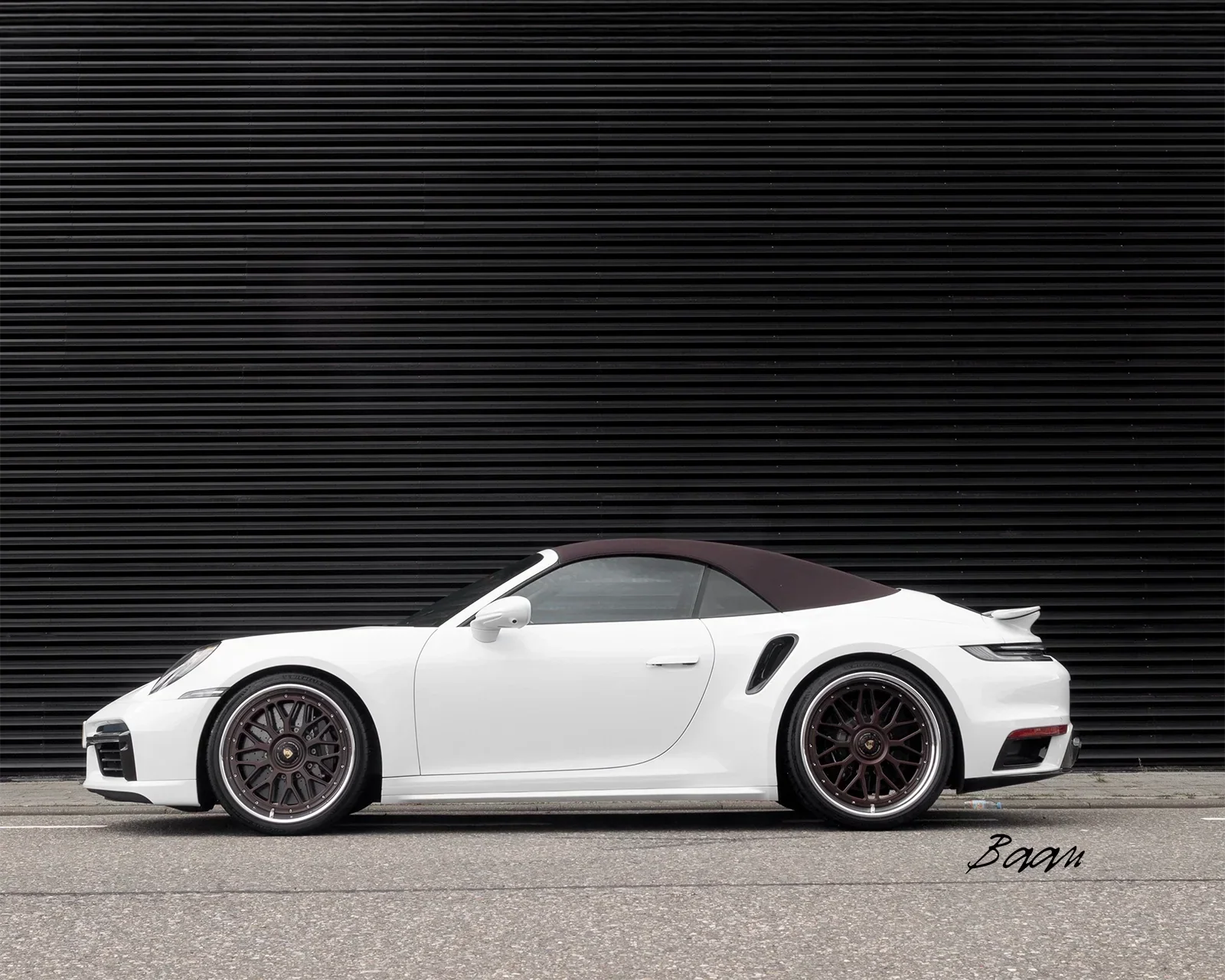 White Porsche 992 Turbo S Cabriolet on Vossen GEN-03 + Full iPE Exhaust
