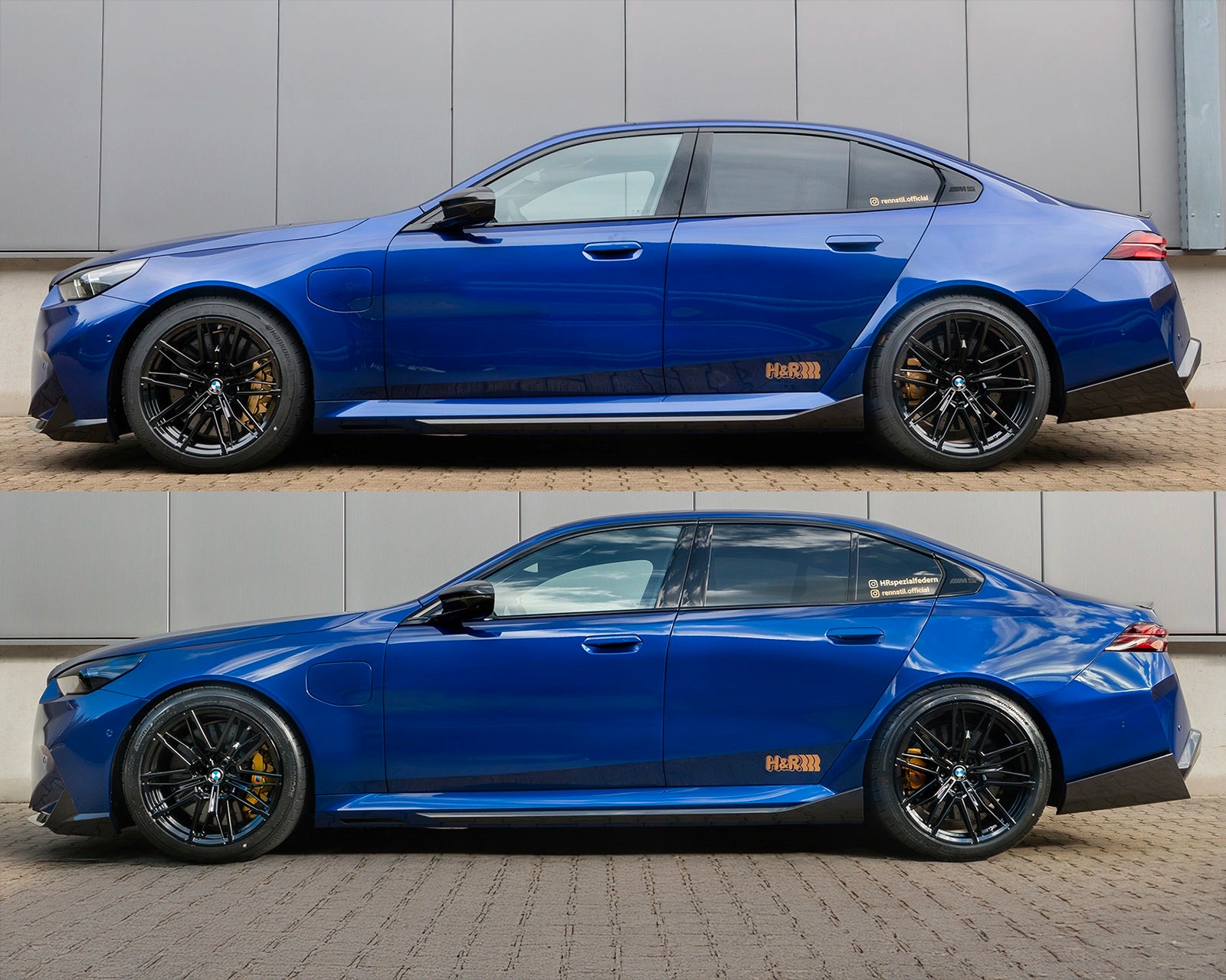 BMW G99 M5 H&R lowering springs difference original lowered
