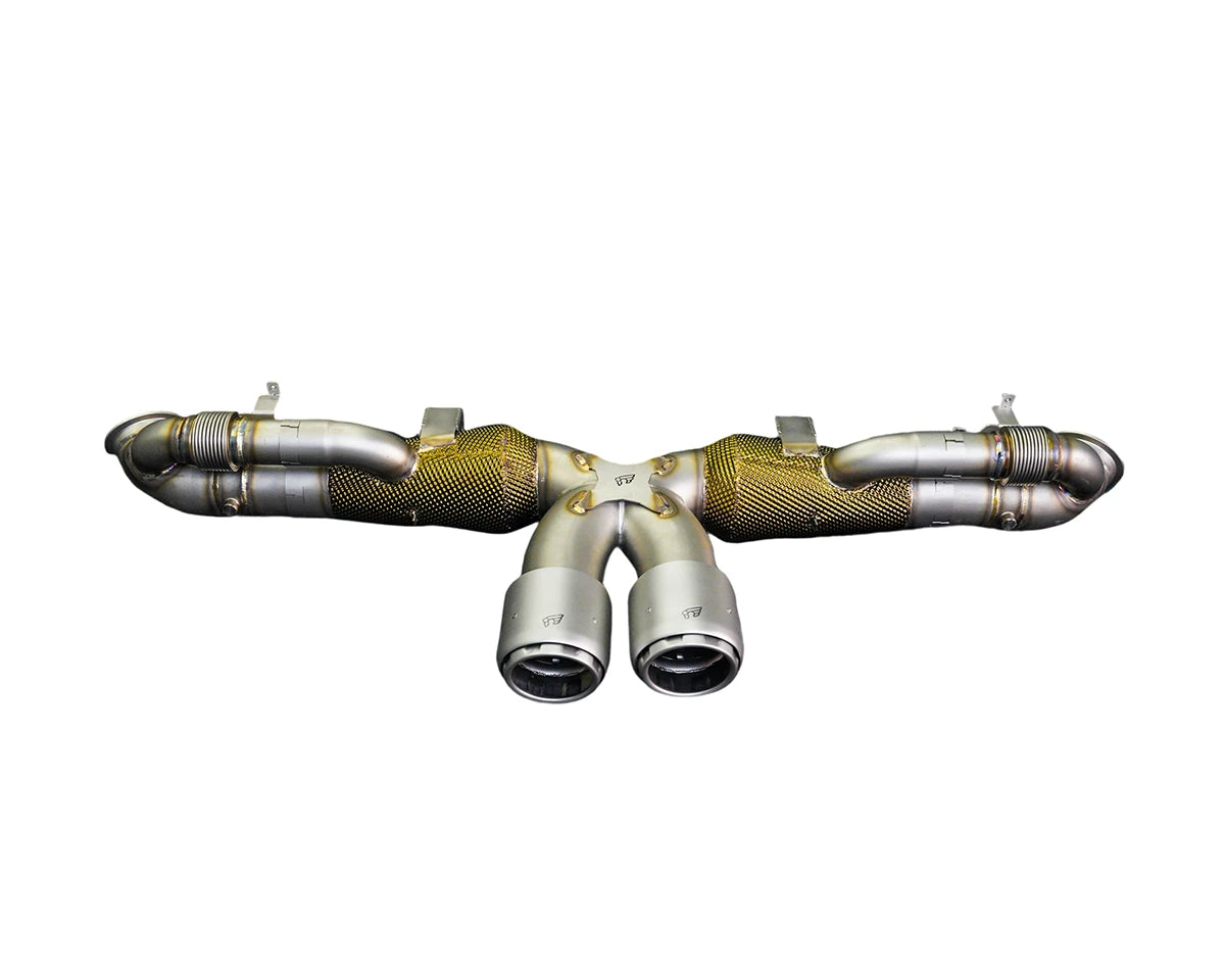 IPE Exhaust muffler with heatshields for the Porsche 992 GT3 RS
