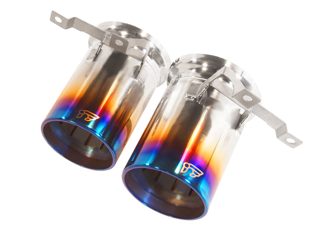 IPE tailpipes blue titanium Lamborghini Huracan STO
