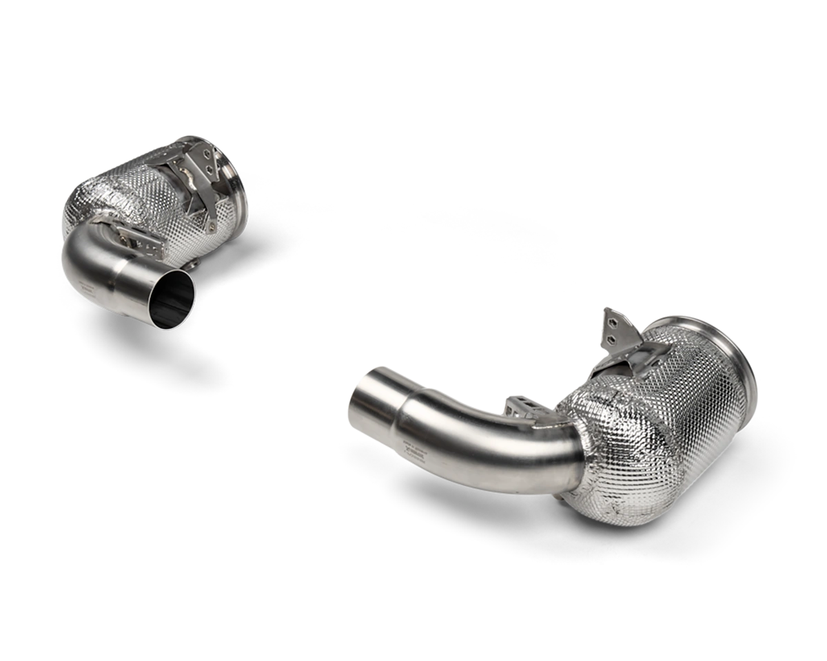 Akrapovič stainless steel link pipe set with catalytic converters for Porsche 911 992.2