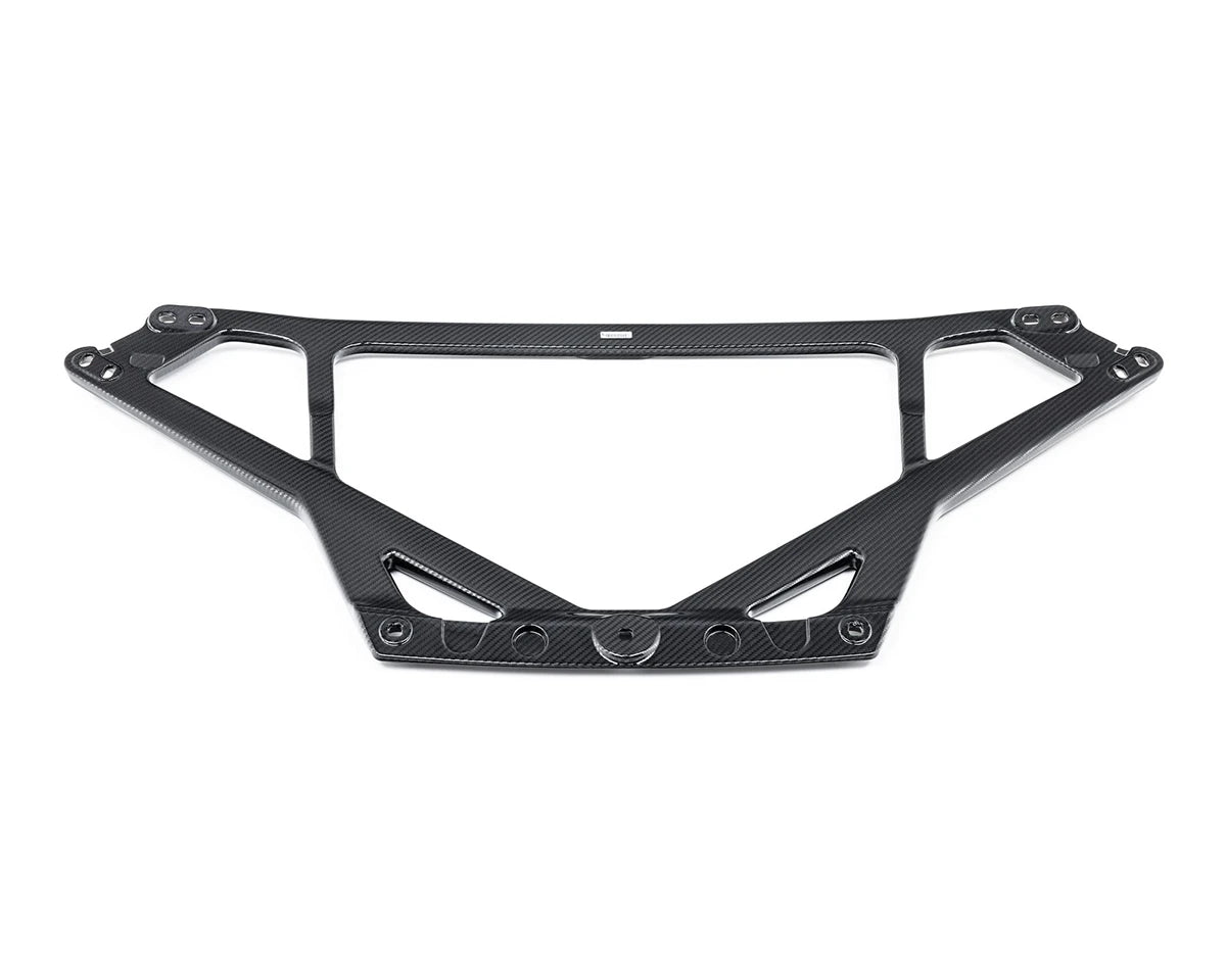 Top view of BMW G80 M3 engine bay featuring the Eventuri strut brace
