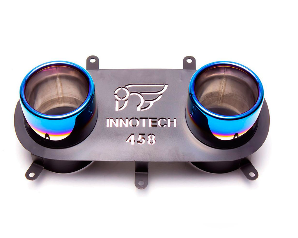 ipe dual titanium blue tailpipes ferrari 458