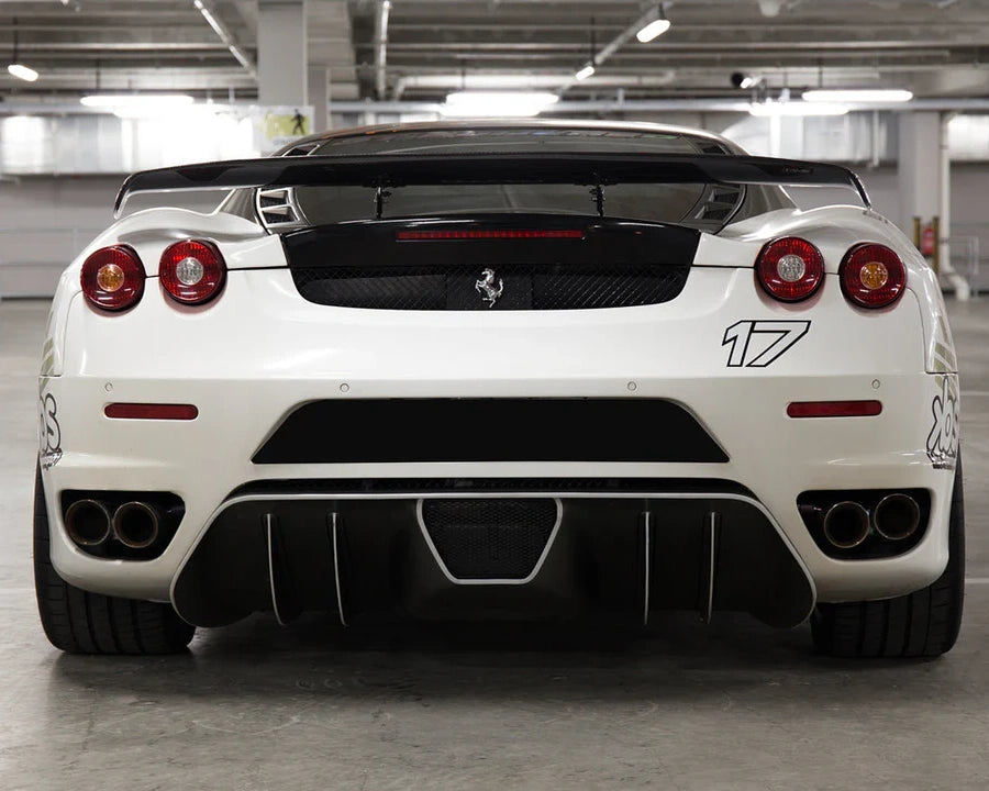 iPE stainless steel exhaust system rear view on Ferrari F430