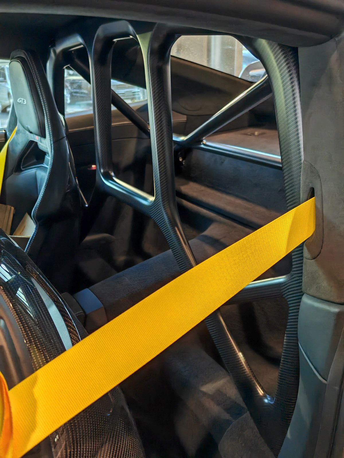 The Manthey / OEM Porsche carbon cage installed in the Porsche 992.2 GT3 US-spec