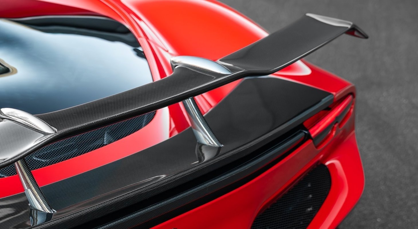 Ferrari 296 GTB with Novitec OEM-style carbon rear spoiler