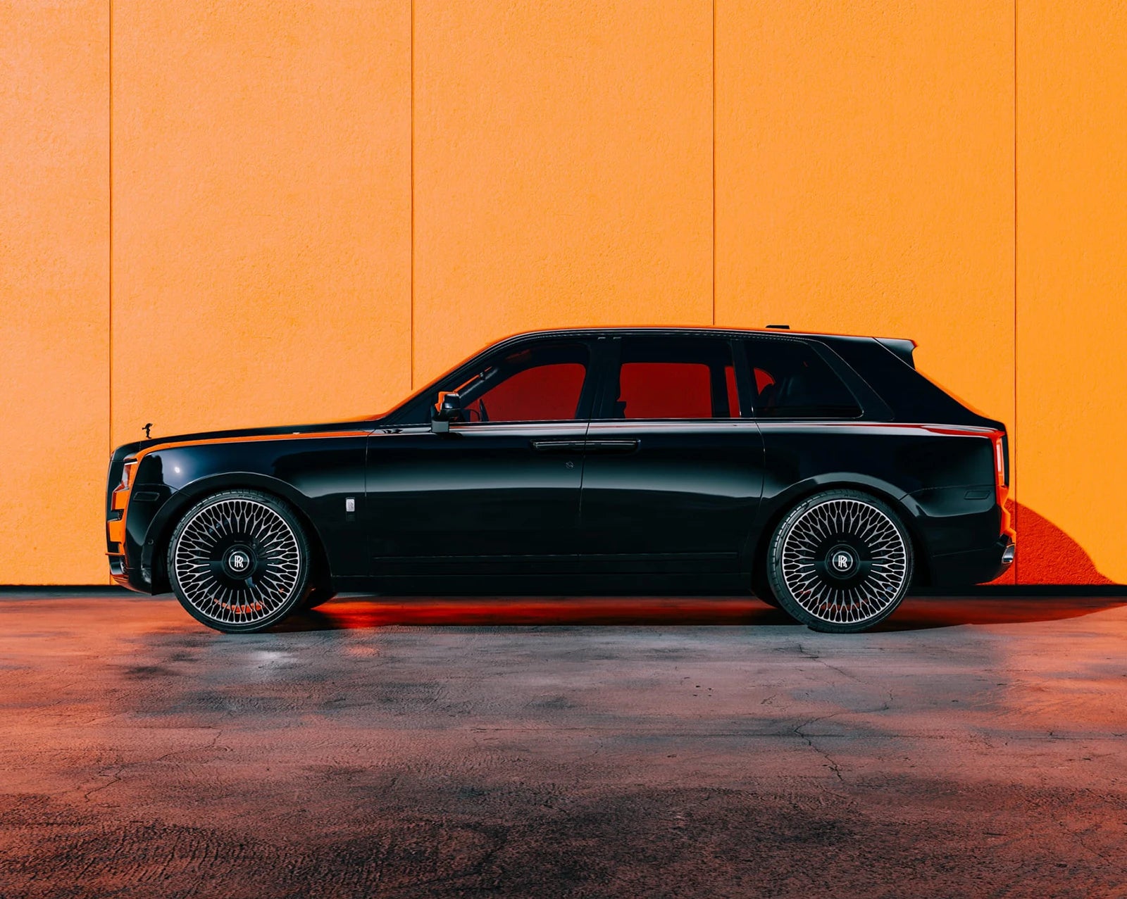 rolls royce cullinan lowered black brixton forged lx09 forged wheels