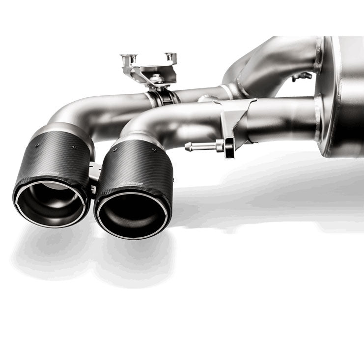 akrapovic carbon tailpipes grey logo bmw m5 f90
