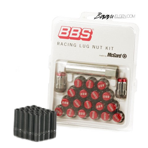 bbs red lug nuts convertion studs 2