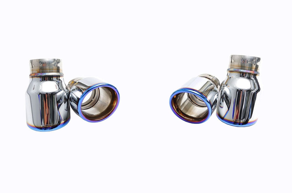 ipe innotech performance exhaust performance line porsche 958 cayenne 3 0t tips titanium blue