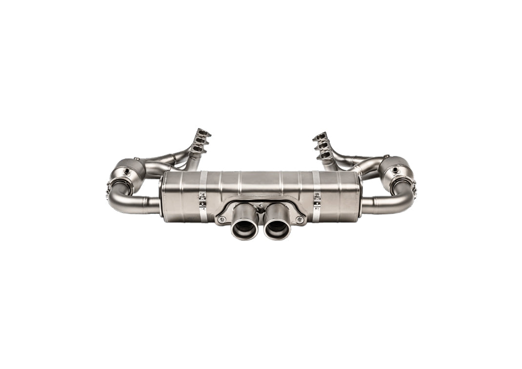 porsche 991 2 gt3 rs akrapovic slip on exhaust evolution race headers