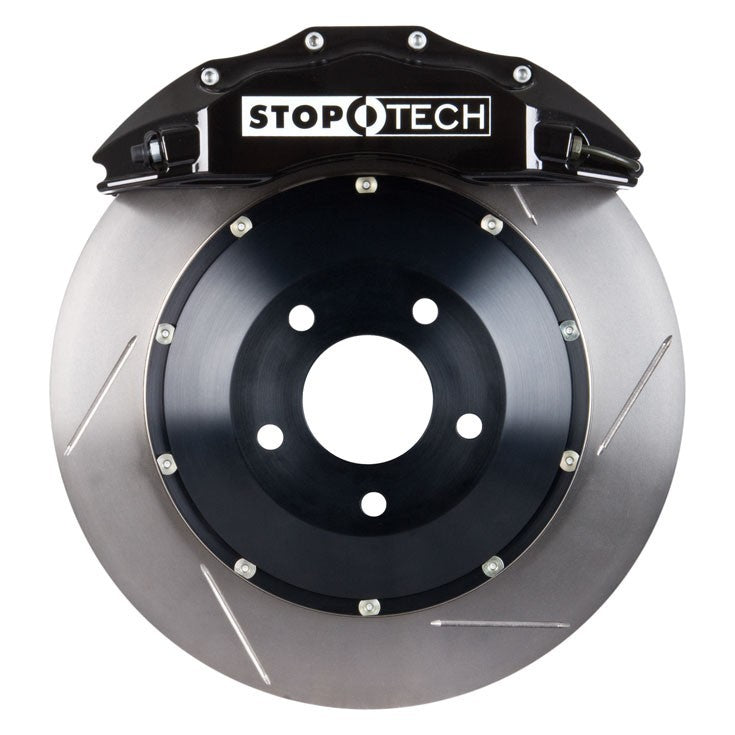 stoptech big brake kit bbk st60 grooved black caliper 2 4