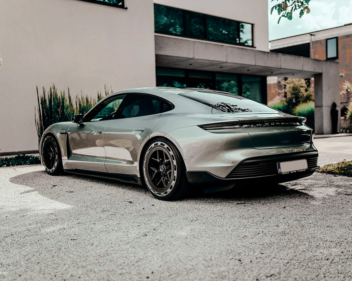 Porsche Taycan with 22 inch wheels