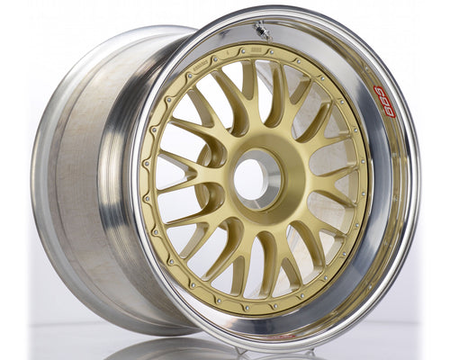 BBS E88 Porsche 991 gt3 Centerlock 19 inch with gold center and polished barrels