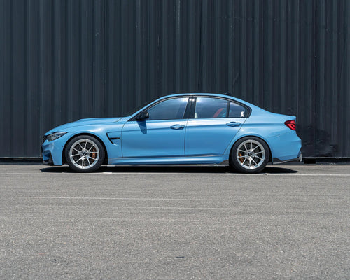 BMW F80 M3 with 18" VS-5RS Wheels in Brushed Clear
Front 18x9.5" ET22 5x120
Rear 18x10" ET25 5x120