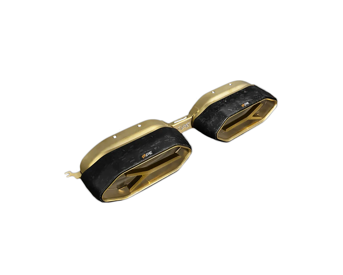 IPE tailpipes lamborghini revuelto matte gold forged carbon
