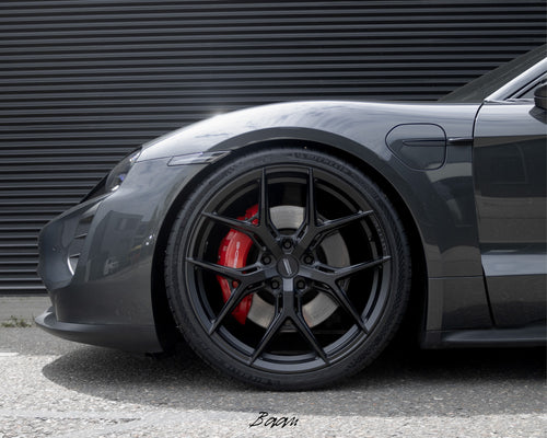 Porsche Taycan Vossen HF5 22 inch Satin black