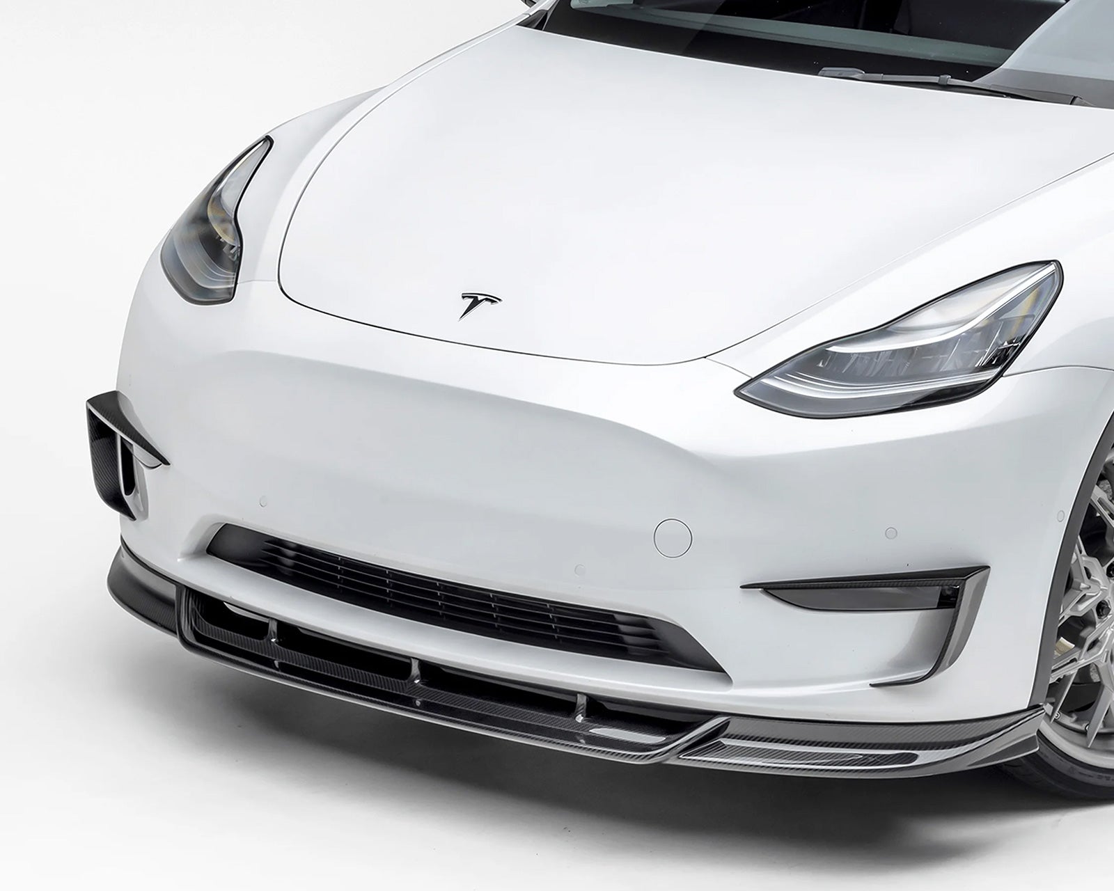 Tesla Model Y Carbon Fiber Front Lip Spoiler from RW Carbon