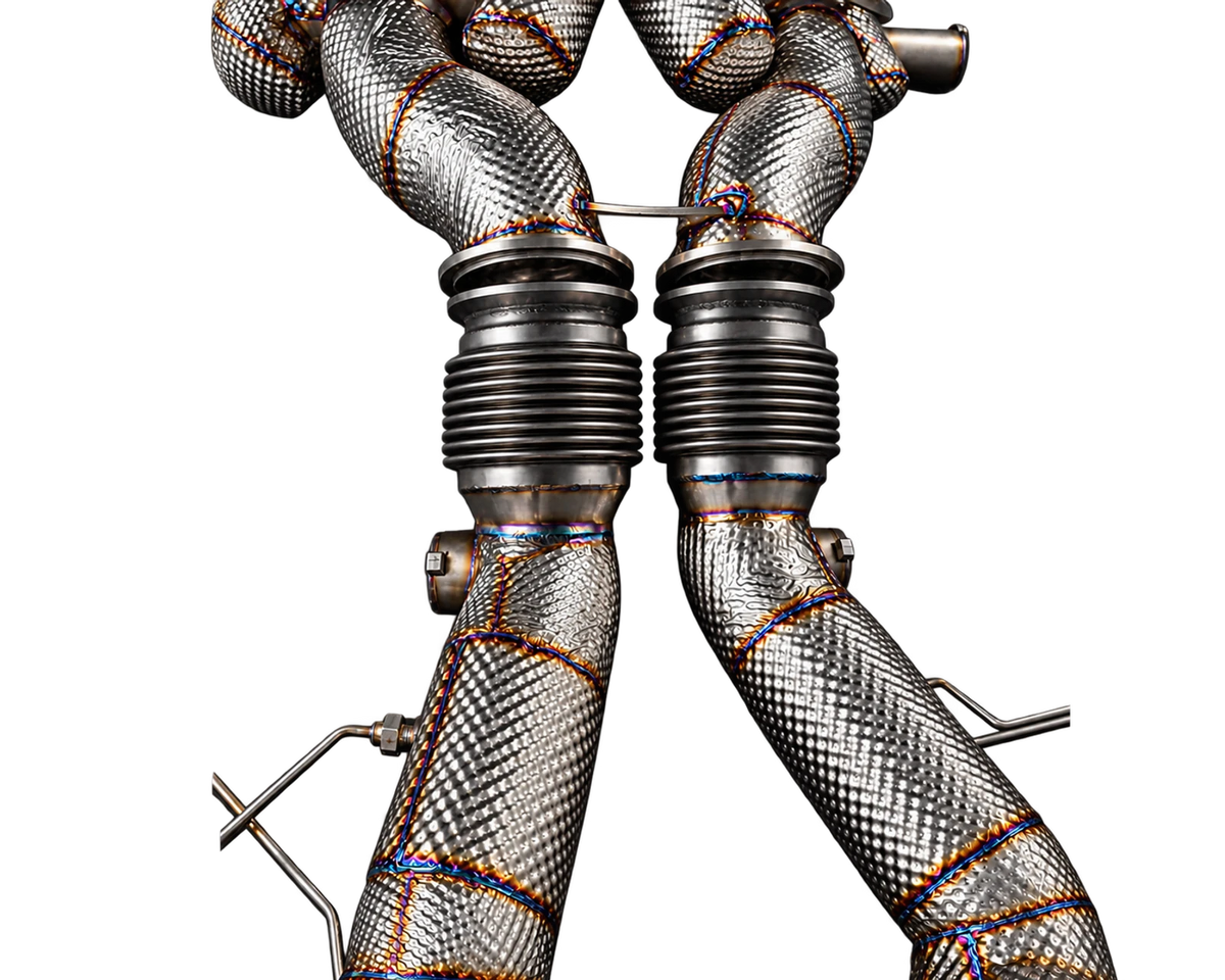 capristo lamborghini temerario downpipes flex joint detail
