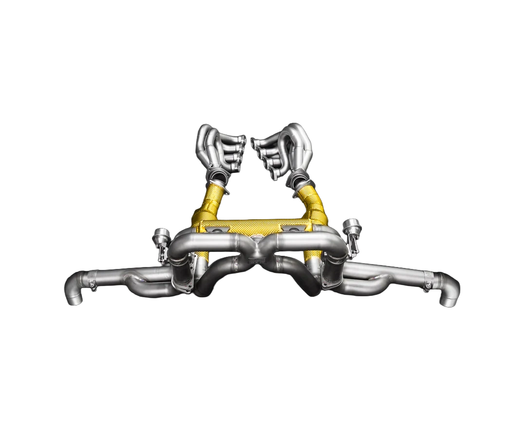 ipe ferrari f430 stainless steel exhaust full system with heatshield wrap