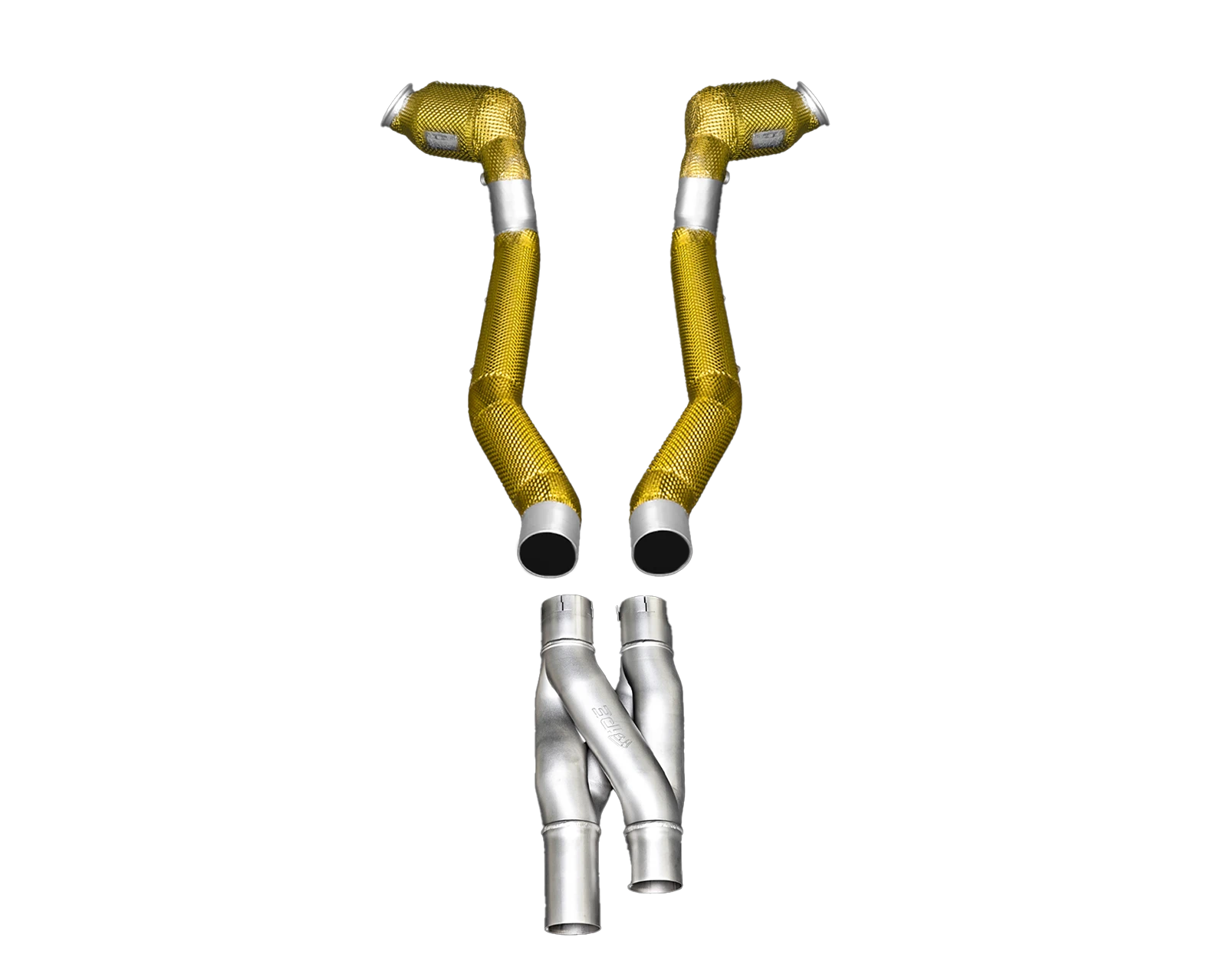 Complete downpipe and Z-pipe kit for Ferrari Roma – unpacked
