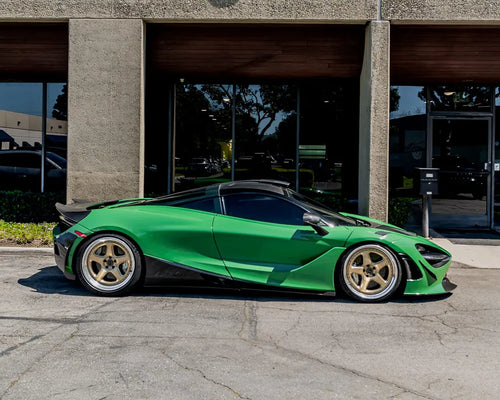 Vehicle
Green Mclaren 720s
Wheel Style / Config.
Brixton Forged TR05 Circuit+
Wheel Finish
Polish Barrels with Trofeo Gold Faces (Satin Clear)
Wheel Size
Front: 20" / Rear: 20"