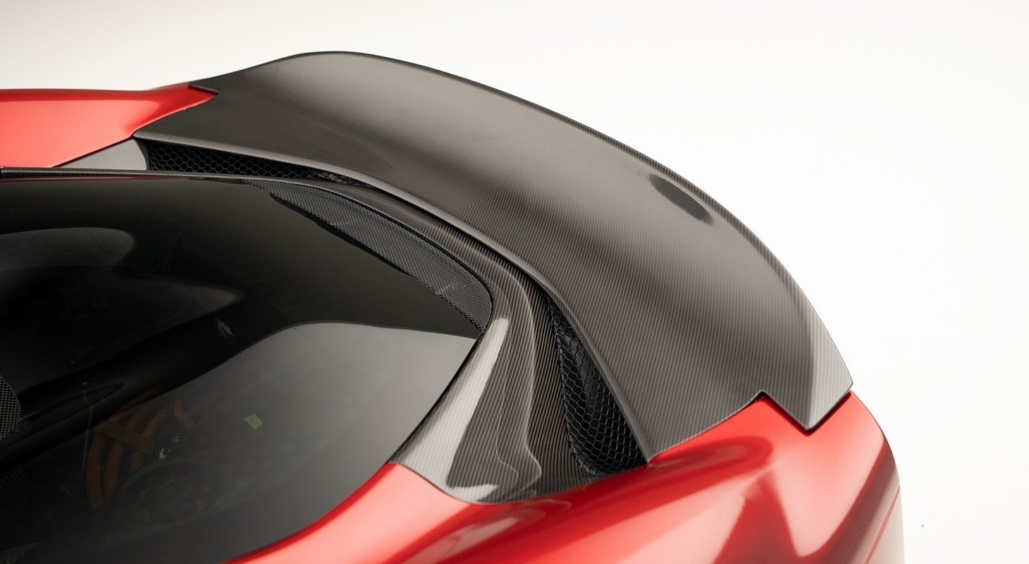 OEM-style Novitec carbon ducktail spoiler on Ferrari 296 GTB