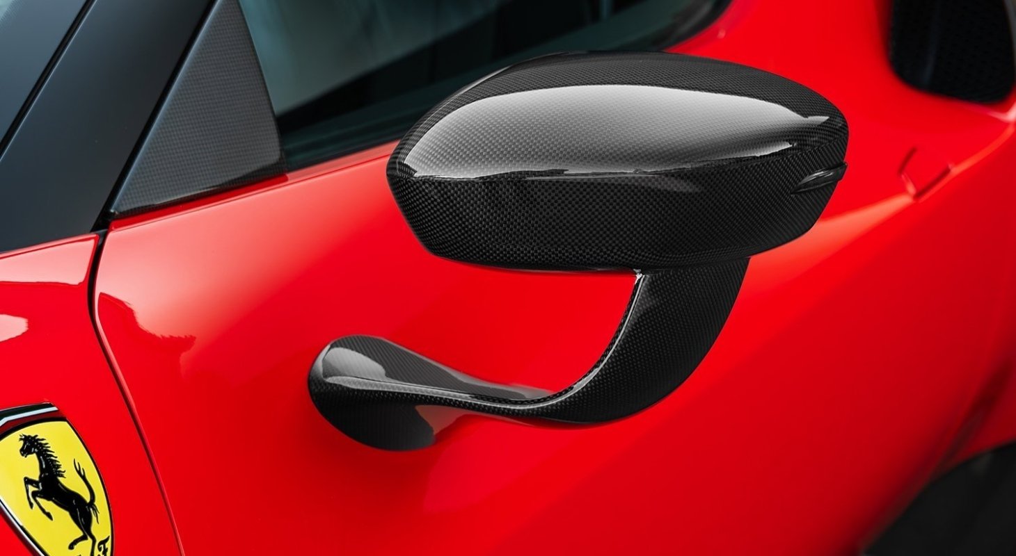 Full carbon N-LARGO mirror housings by Novitec on Ferrari 296