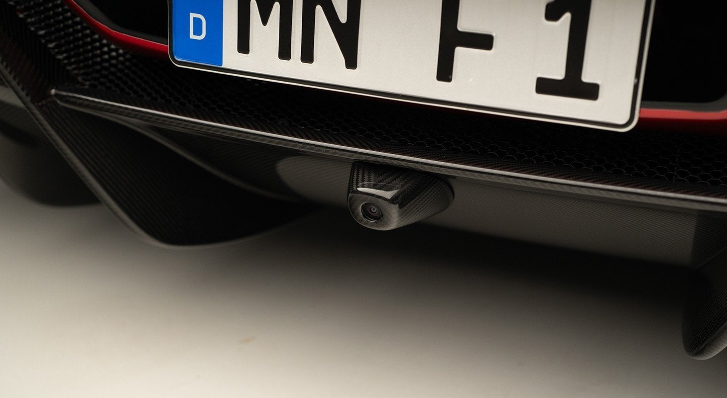 Novitec carbon cover over rear camera on Ferrari 296 GTB
