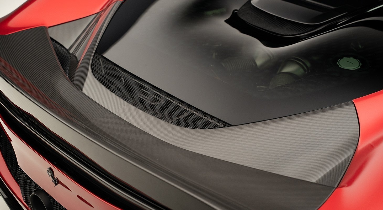 Carbon tail section 2 upgrade on rear of Ferrari 296
