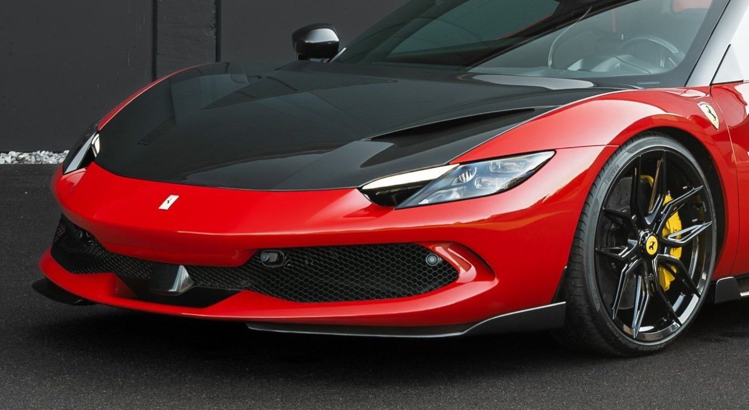 Novitec carbon trunk lid mounted on Ferrari 296 GTB