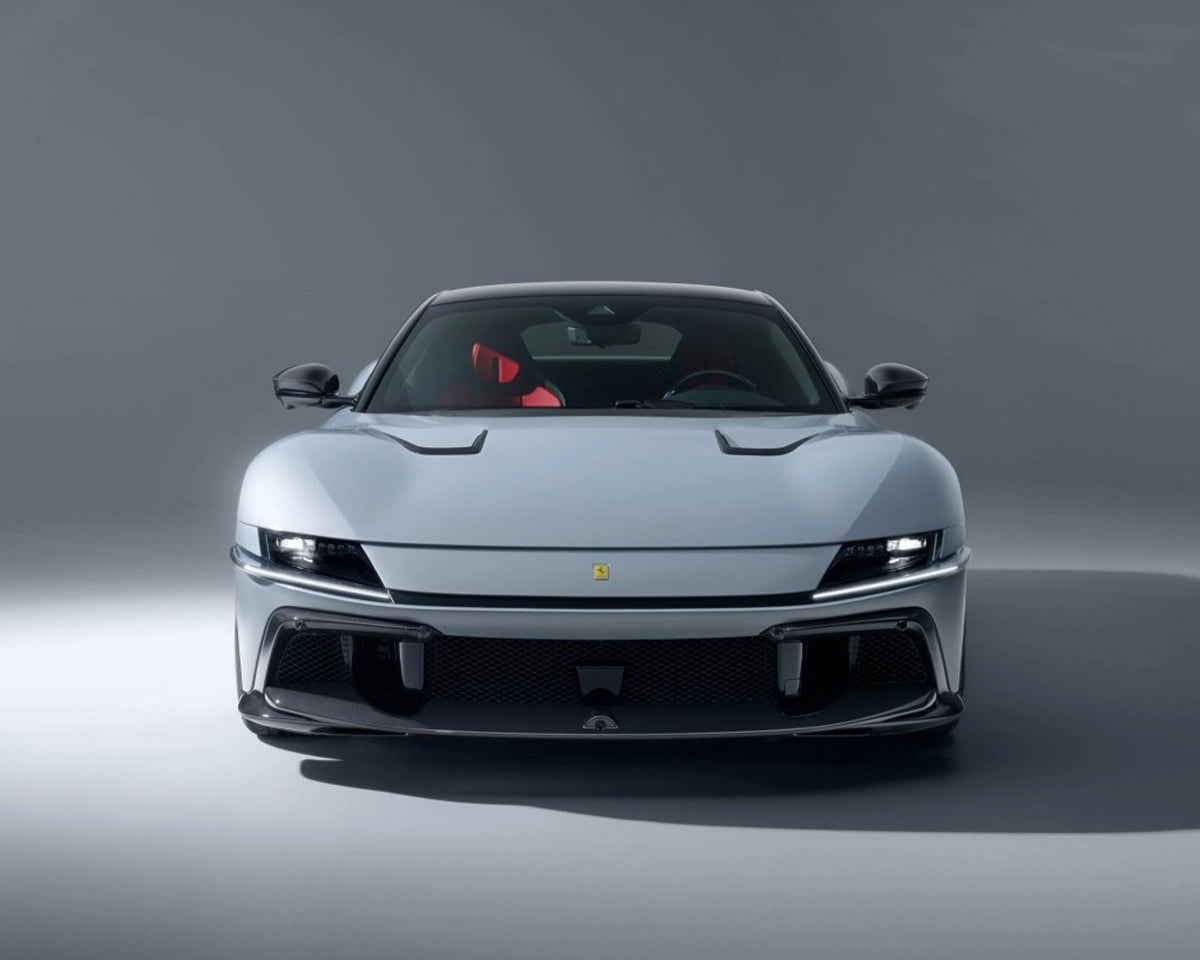 Front view of the NOVITEC Ferrari 12Cilindri showcasing the carbon fibre front splitter and performance styling
