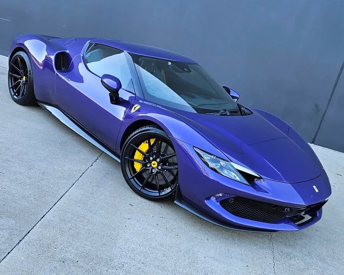 novitec nf9 in gloss black installed on a Ferrari 296 coupe