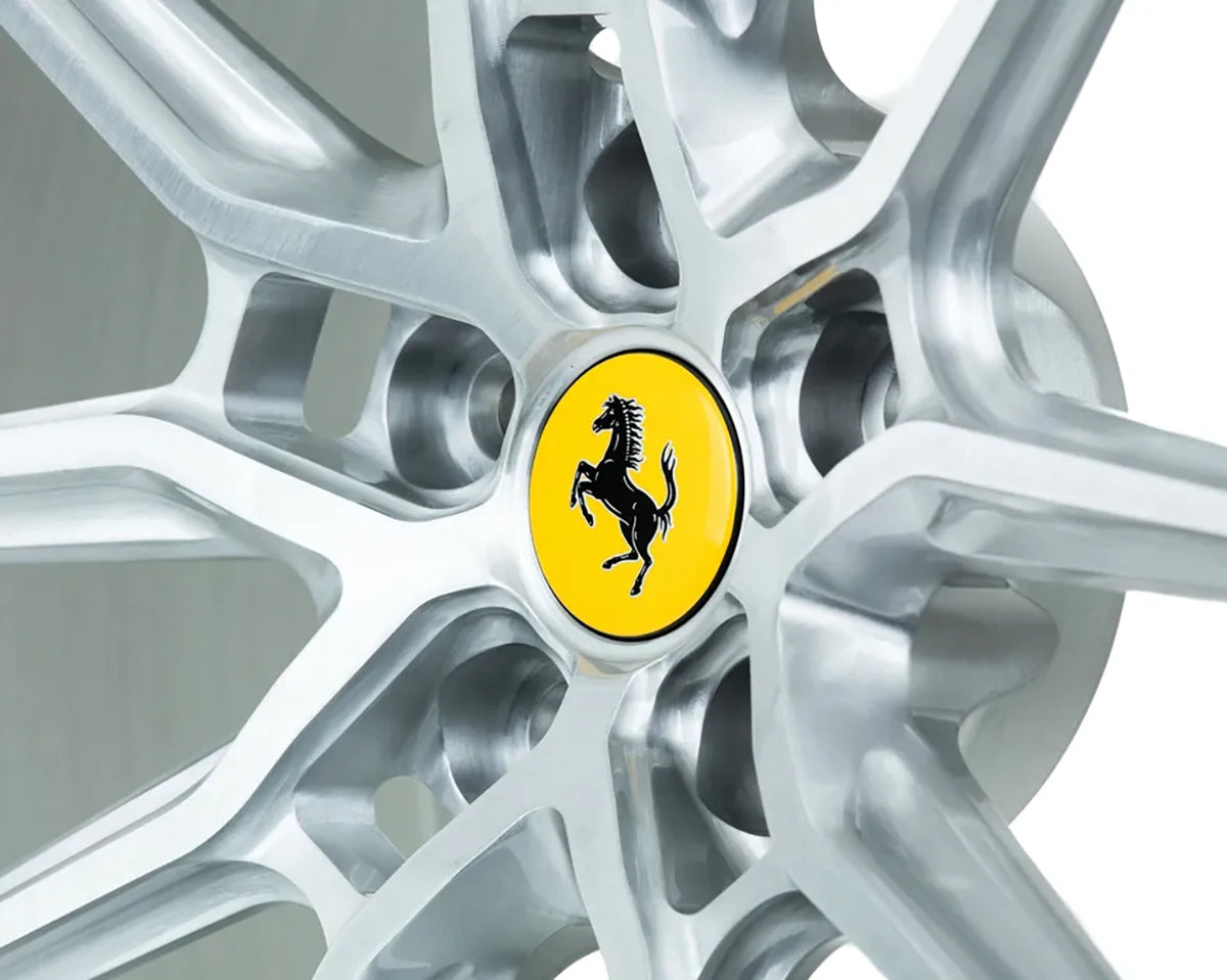 novitec nf9 wheel in gloss clear made by vossen detail shot with Ferrari centercap