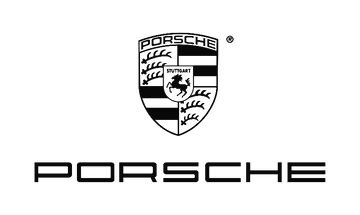Porsche logo on a white background