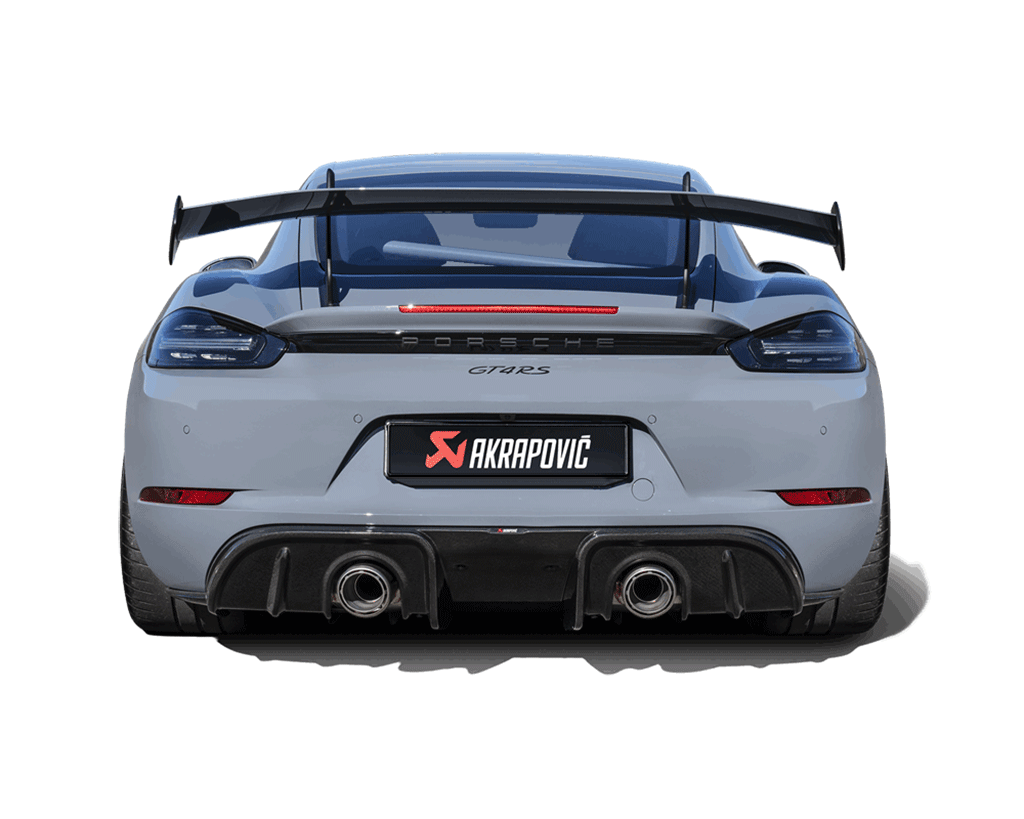 Akrapovič Rear Carbon Fiber Diffuser Porsche 718 Cayman GT4 RS installed