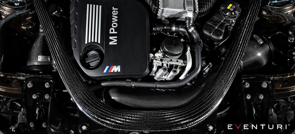 Eventuri Carbon Intake BMW F80 M3 installed engine bay