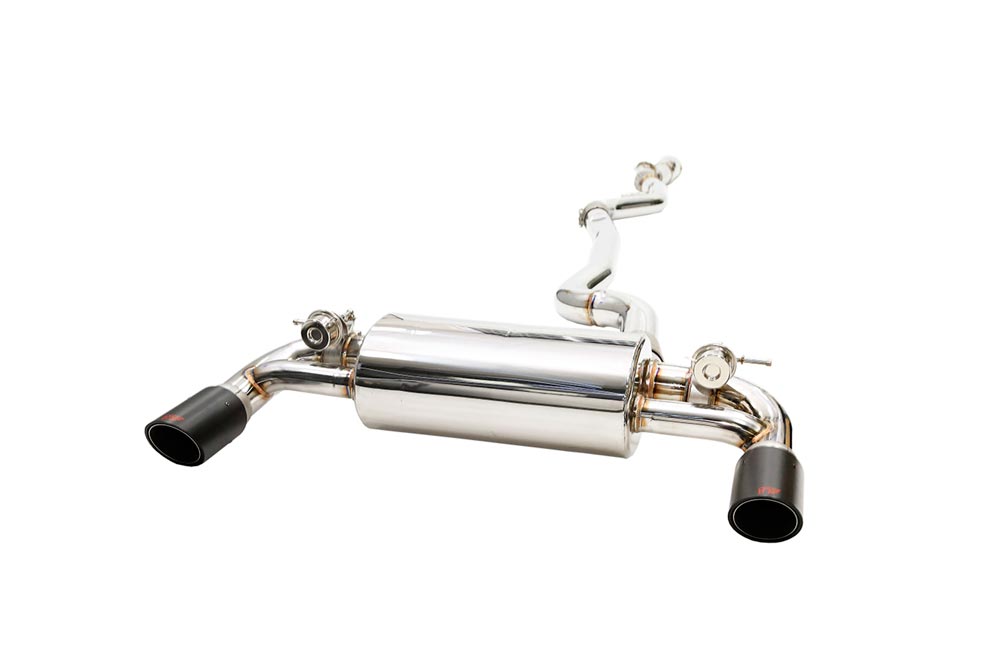 ipe innotech performance exhaust performance line bmw f22 m235i front mid pipe valvetronic muffler single tips 1 3 