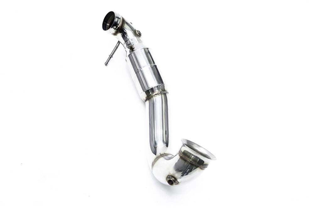 ipe innotech performance exhaust performance line mercedes benz w176 a45 amg down pipe cat 6 