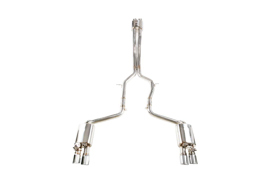 ipe innotech performance exhaust performance line porsche 970 panamera s mid pipe valvetronic muffler tips 2 4 