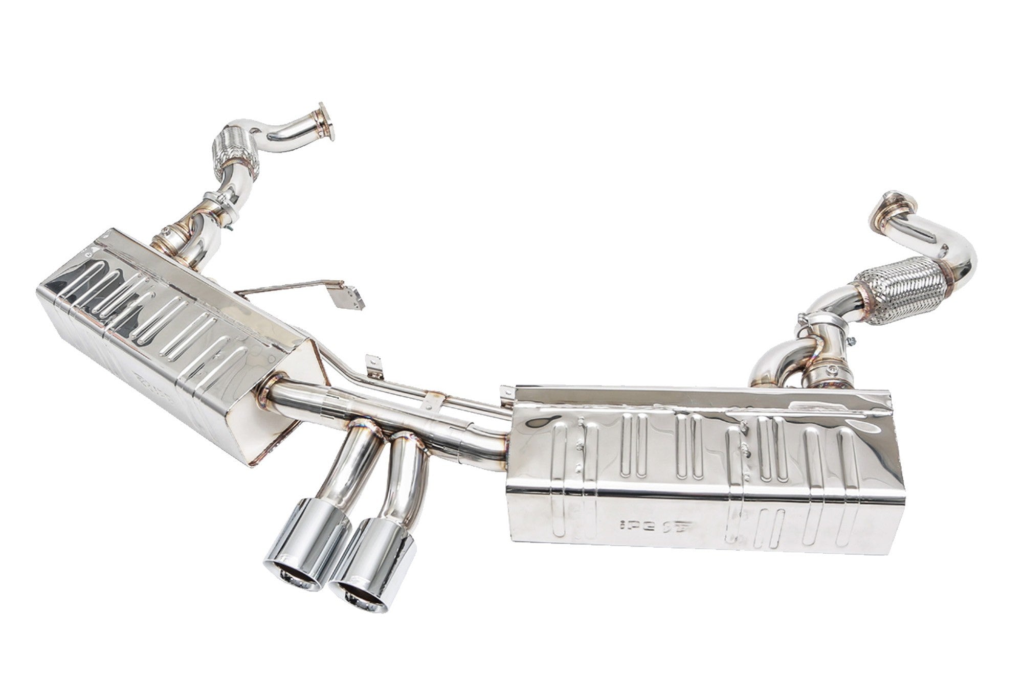 ipe innotech performance exhaust performance line porsche 981 cayman gt4 valvetronic muffler tips 2 3 