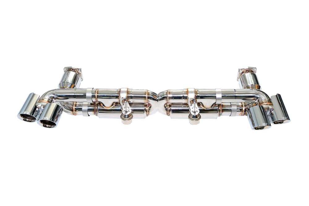 ipe innotech performance exhaust performance line porsche 991 turbo cat bypass valvetronic muffler tips 2 3 
