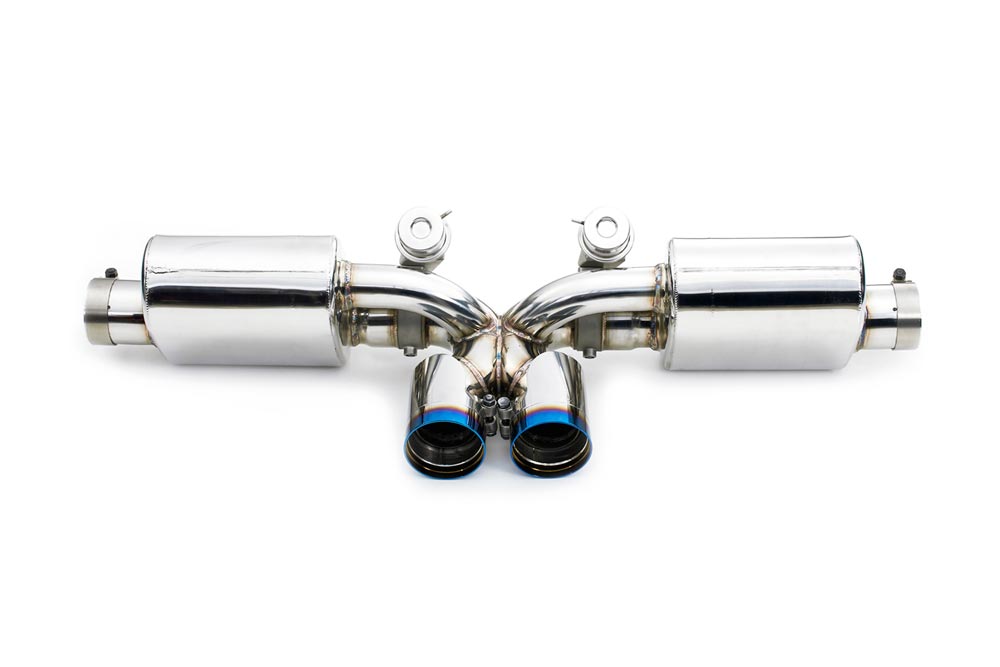 ipe innotech performance exhaust performance line porsche 997 gt3 valvetronic muffler tips 2 3 