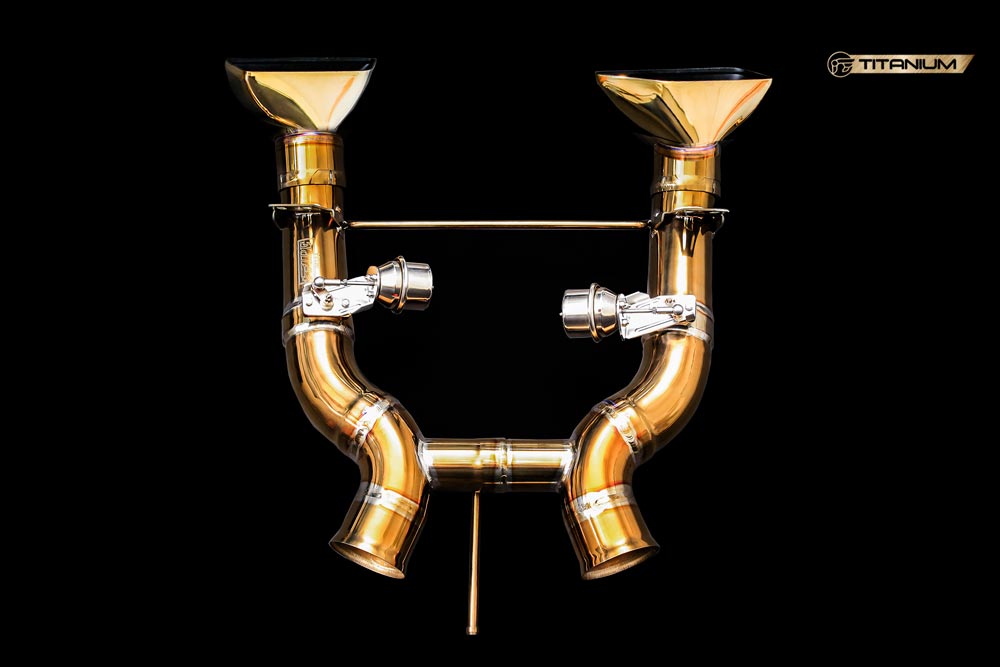 ipe innotech performance exhaust titanium line mclaren mp4 12c gold full system 1 