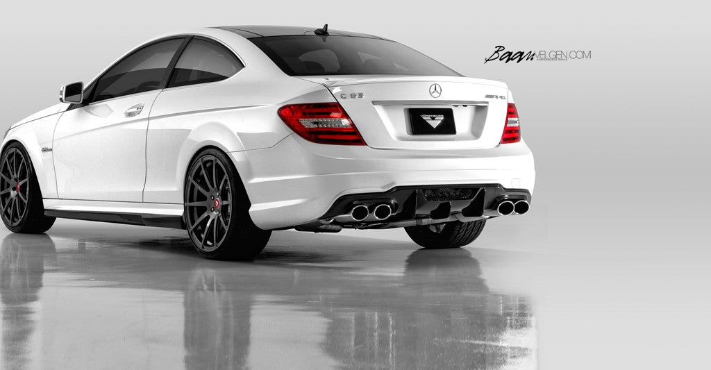 mercedes benz c63 amg w204 coupe vorsteiner carbon fiber rear diffuser 1 3 