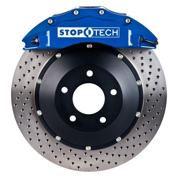 stoptech big brake kit bbk st60 drilled blue caliper 2 4 