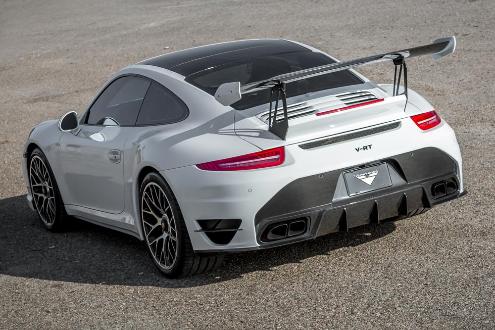vorsteiner v rt aero rear bumper with integrated diffuser for porsche 991 turbo 1 4 