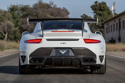 vorsteiner v rt aero rear bumper with integrated diffuser for porsche 991 turbo 2 1 3 