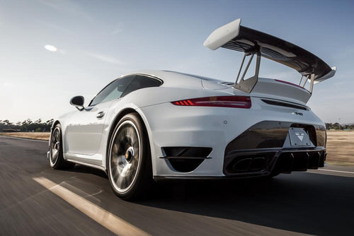 vorsteiner v rt aero rear wing with aluminum uprights carbon decklid for porsche 991 turbo 1 4 